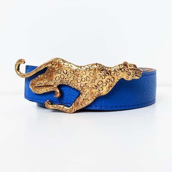 Courage.b Accessories - Courage.b Gold Cheetah Buckle + 2 Leather Belt Set